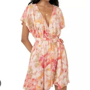 NWT Free People Floral Midi Dress - Pink and Orange